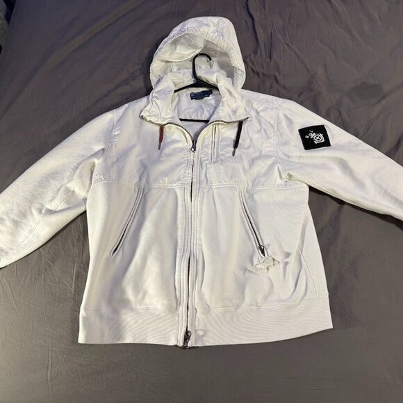 POLO BY RALPH LAUREN VINTAGE ZIP HOODIE WHITE (XL) - Picture 1 of 5